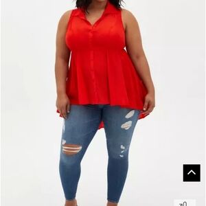 Like new Torrid 2x Babydoll Poplin Button-Front Shirt
